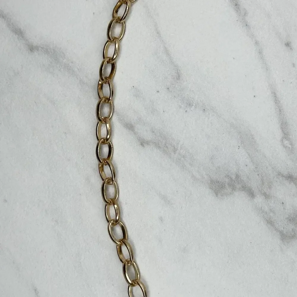Adrienne Vittadini Gold Rhinestone Chain Link Belt One Size (OS) ✨
